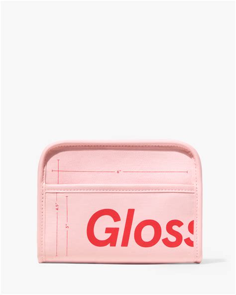 glossier beauty bag pink.